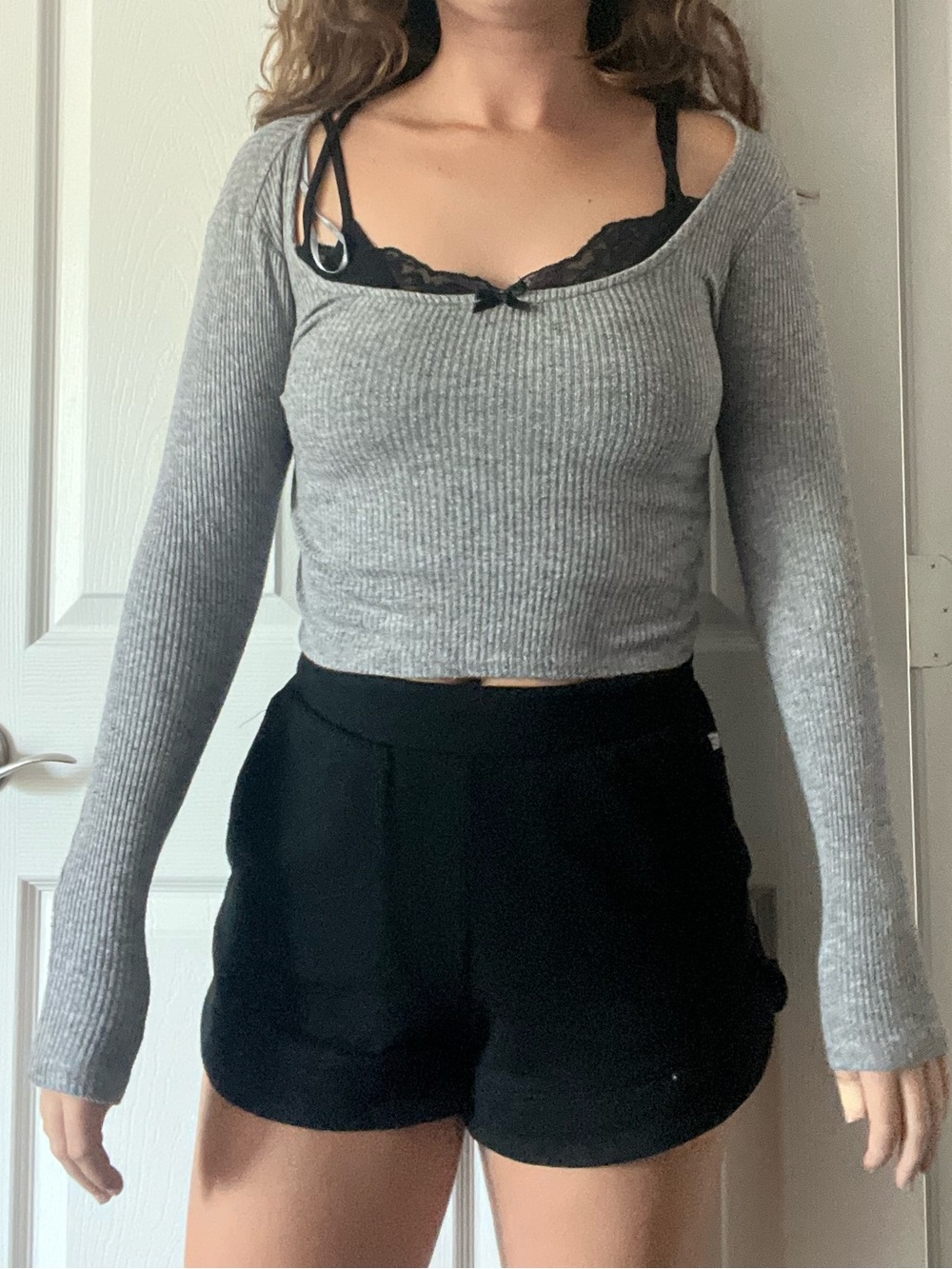 Mixed Thread Ribbed Long Sleeve Top - Picture 9 of 10